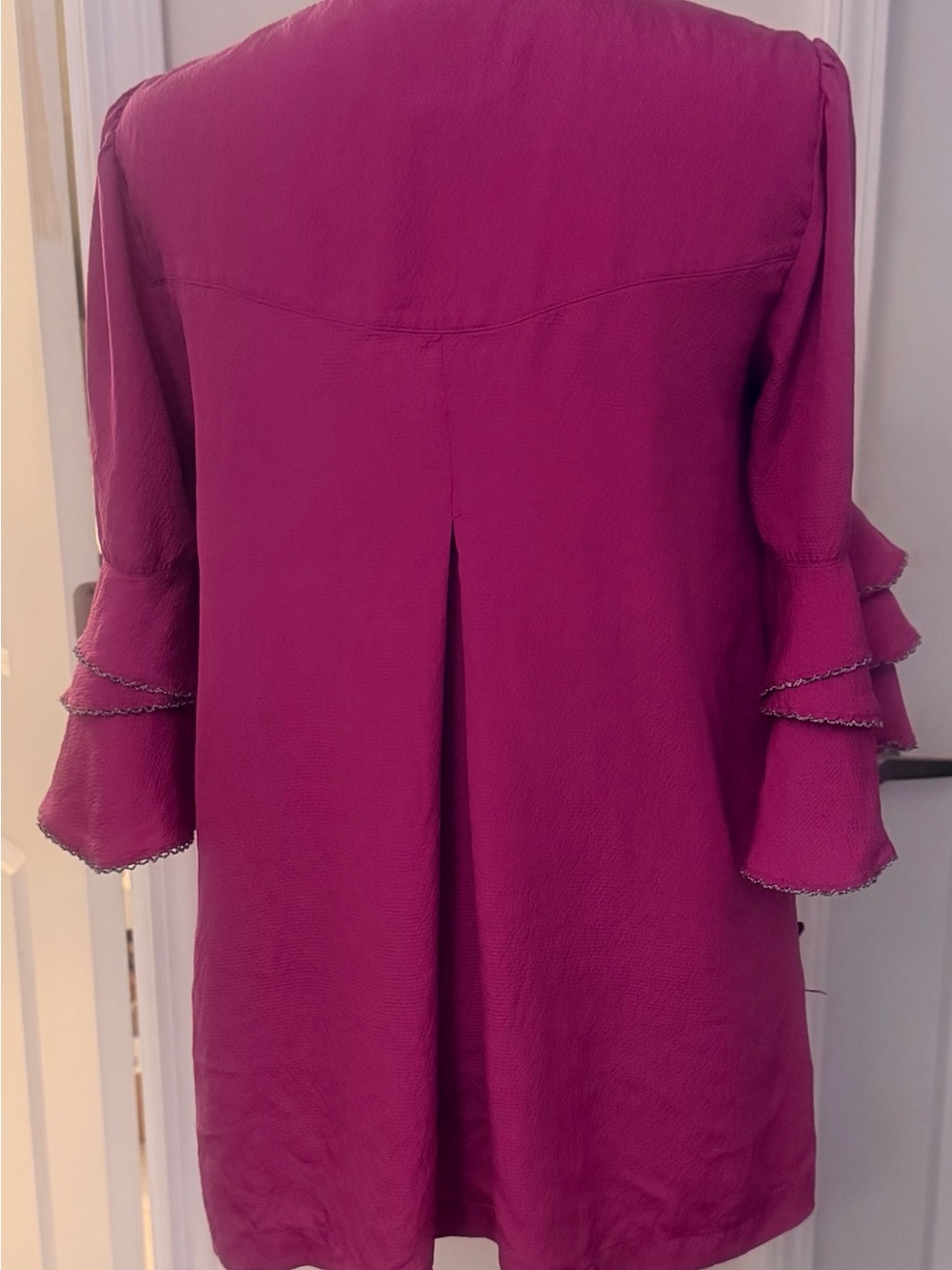 Mayle Magenta Ruffled Sleeve Tunic Top - Picture 2 of 7